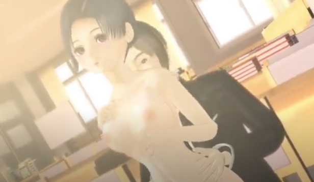 3D animated hentai chick rocked in the library