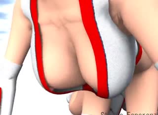 Martial arts babe with enormous boobs has sex with her sensei
