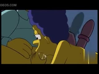 Homer facefucks his wife passionately before going to bed