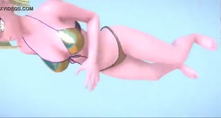 Blonde babe from Dragon Ball dancing in a bikini