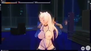 Slave with cat ears is used by many big dicks in 3D