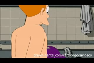 Fry goes nude and bangs Amy Wong and Leela